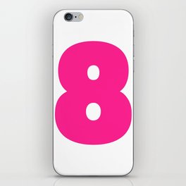 8 (Dark Pink & White Number) iPhone Skin