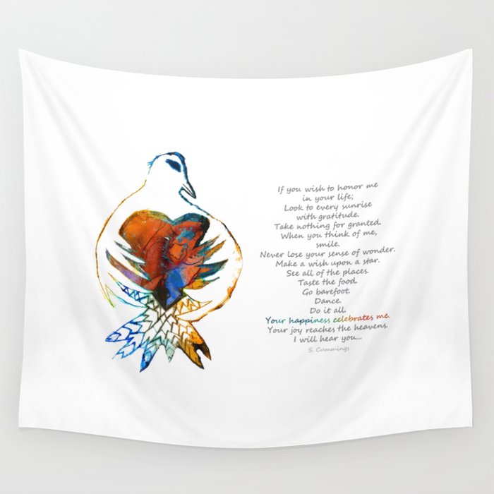 Your Happiness Celebrates Me - Comfort Grief Sympathy Art Wall Tapestry