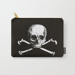 Skull and Crossbones | Jolly Roger | Pirate Flag | Black and White | Carry-All Pouch