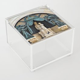 Orvieto Cathedral Madonna and Child Angels Facade Sculpture Closeup Acrylic Box