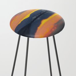 Sunset over Apgar Mountains Counter Stool