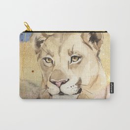 Lioness Watercolor Painting  Carry-All Pouch | Lioness, Homedecor, Watercolorpainting, Bigcat, Glitter, Golden, Gardenofdelights, Painting, Wildanimal, Pantheraleo 