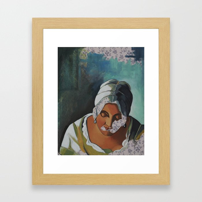 After: Woman Writing a Letter with her Maid Framed Art Print