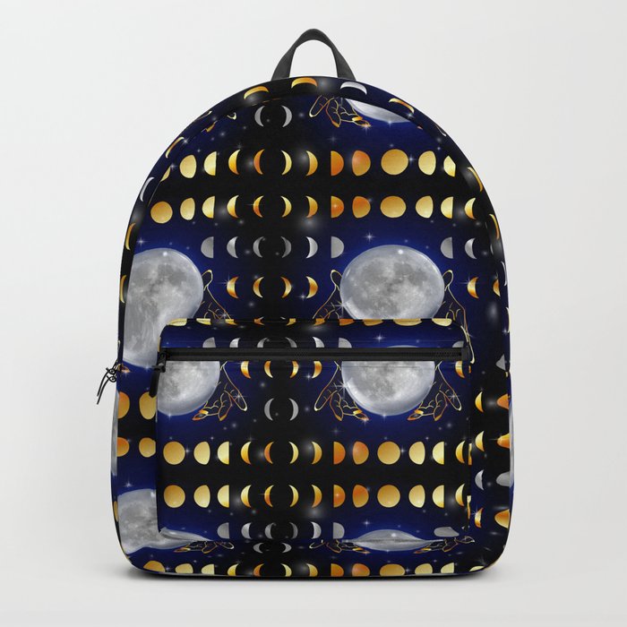 Moon phases magic womans hands on third eye reading crystal ball Backpack