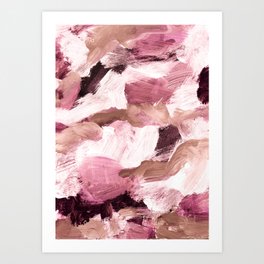 abstract painting VI - coffee and rose Art Print