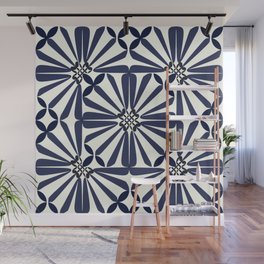 Blue And White - Tile Pattern - Fresh Mood #decor #society6 #buyart Wall Mural