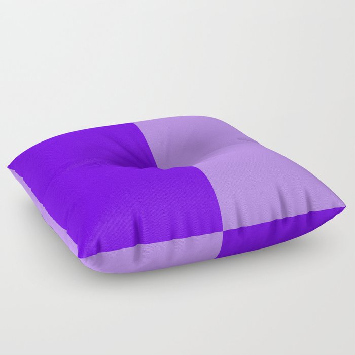 Violet Two Monochrome Tone Color Block Floor Pillow