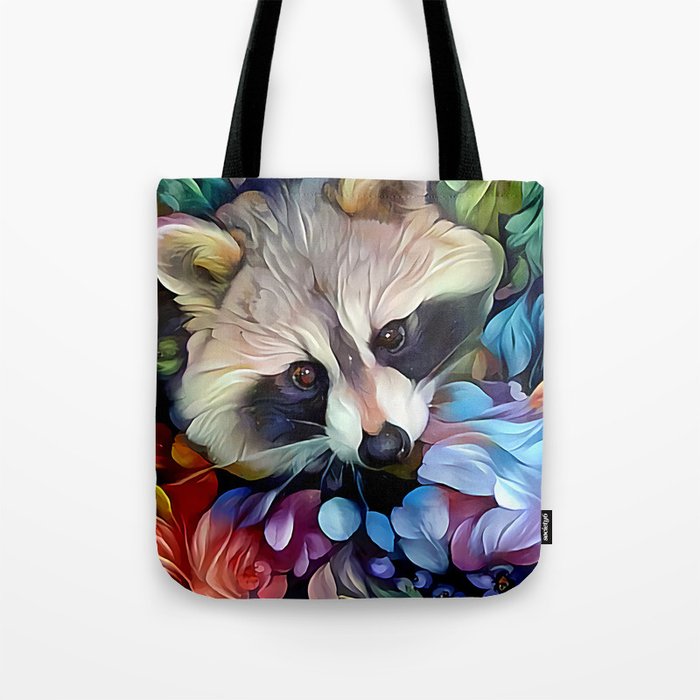 Peekaboo Raccoon Tote Bag
