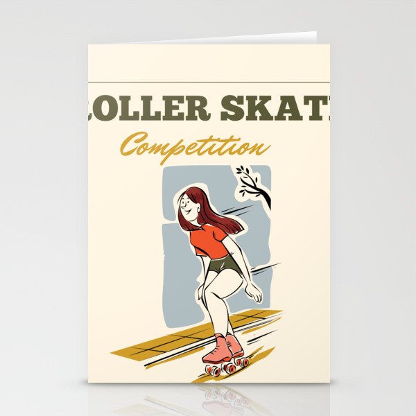 Roller skate competition sport Stationery Cards