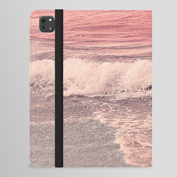 Pink ocean waves iPad Folio Case