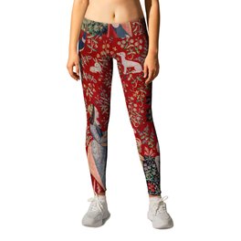 Lady and Unicorn Medieval Tapestry Smell Leggings