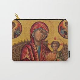 Madonna and Child on a Curved Throne, 1260-1280 by Byzantine Icon Carry-All Pouch