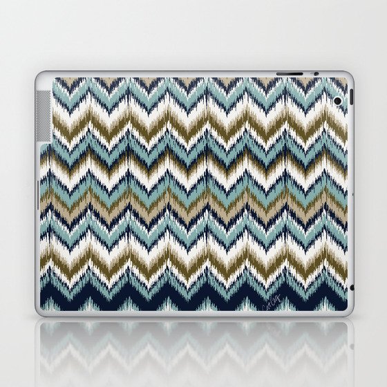 8-Bit Ikat Pattern – Blue & Tan Laptop & iPad Skin