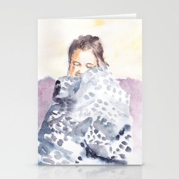 Hug - watercolor painting Stationery Cards