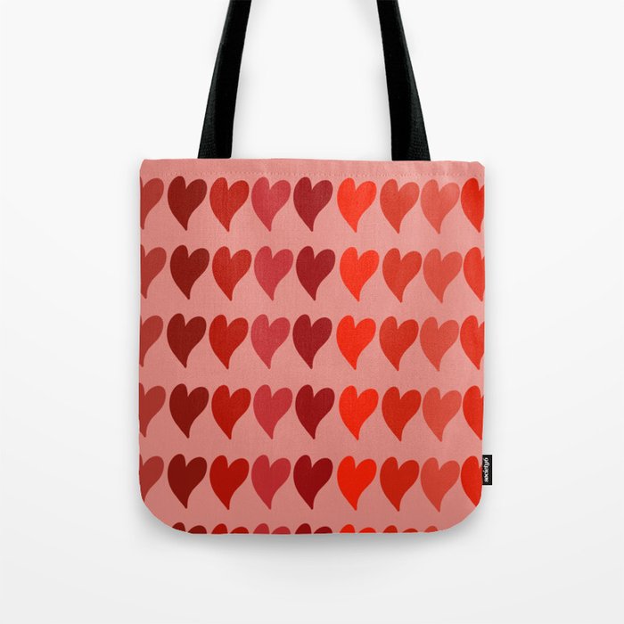Red Hearts Tote Bag