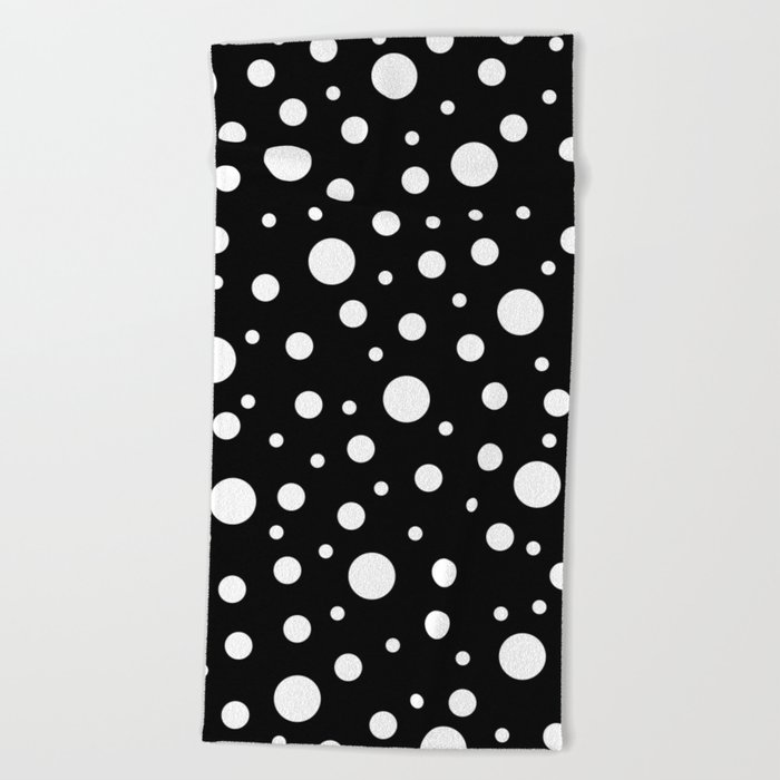 Black and white polka shop dot beach towel