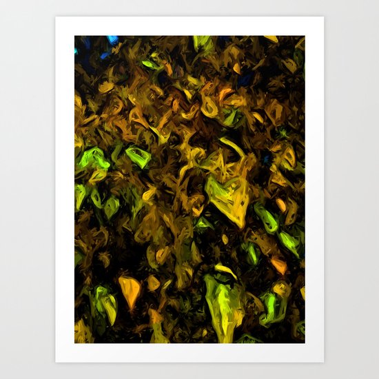 Tree with Brown, Gold and Green Leaves Art Print