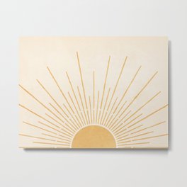 Boho Sun no. 5 Yellow Metal Print