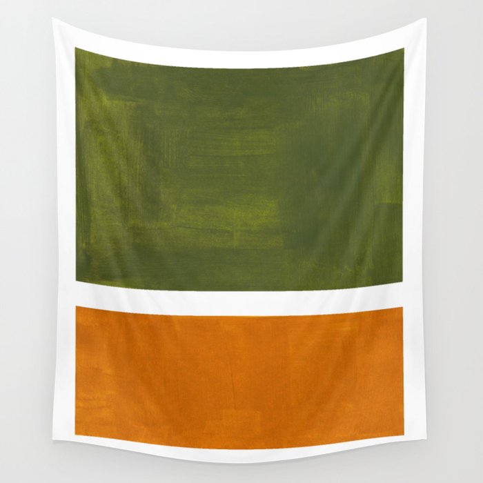 Olive Green Yellow Ochre Minimalist Abstract Colorful Midcentury