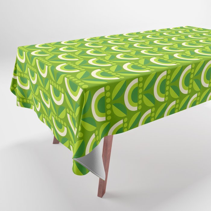 Bold Geometric Floral - Green Tablecloth