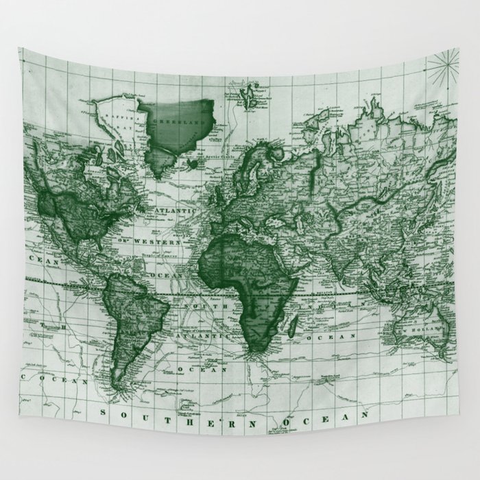 White and green tapestry on sale
