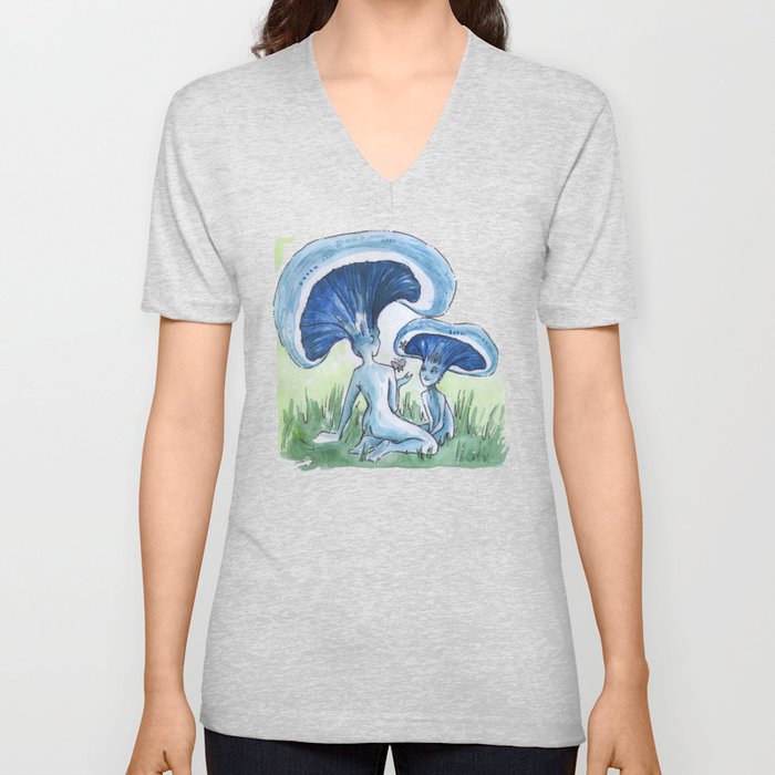 Empire of Mushrooms: Lactarius indigo V Neck T Shirt