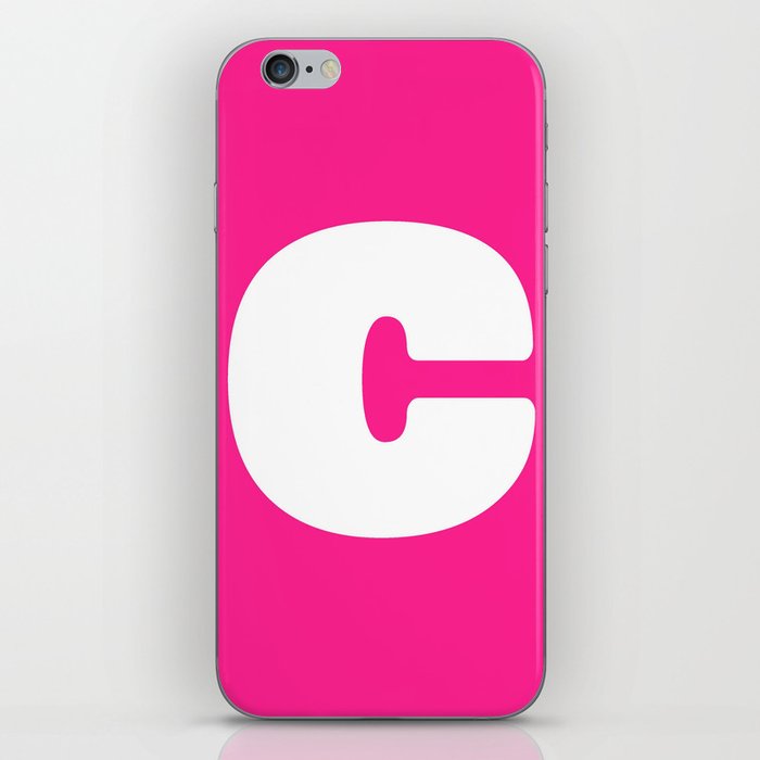 c (White & Dark Pink Letter) iPhone Skin
