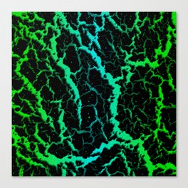 Cracked Space Lava - Green/Cyan Canvas Print