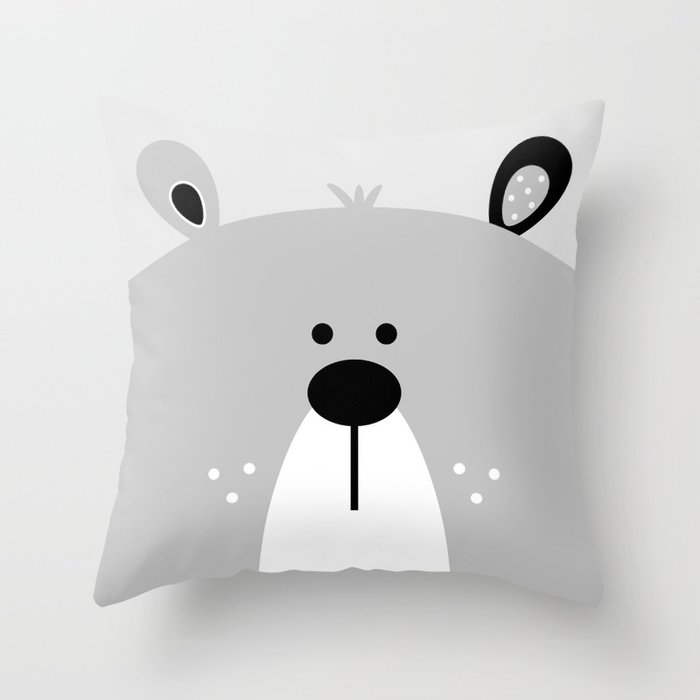 Hello Bear Throw Pillow