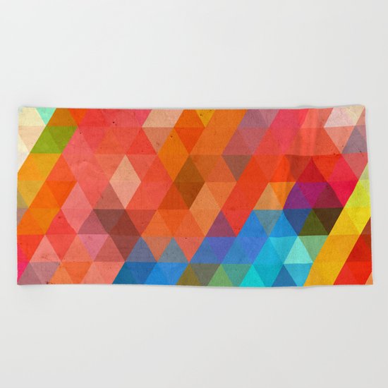 Color Triangles Beach Towel