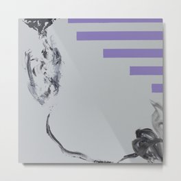 Violent Fish Metal Print | Flag, Epart, Violet, Ocean, Painting, Ball, Canvas, Black and White, Surrealism, Purple 