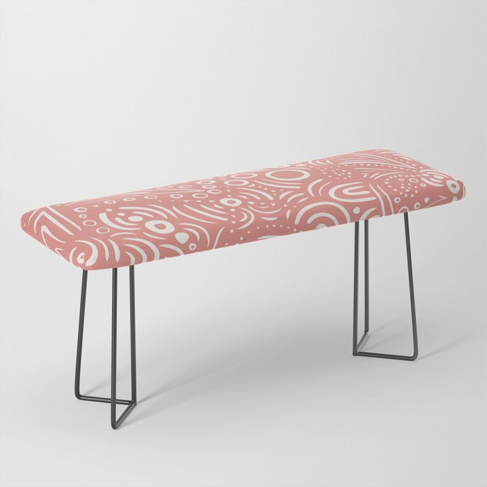 Intricate Exotic Pattern Pink Bench