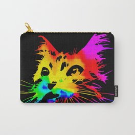 tie dye cat splash art, rainbow cat Carry-All Pouch