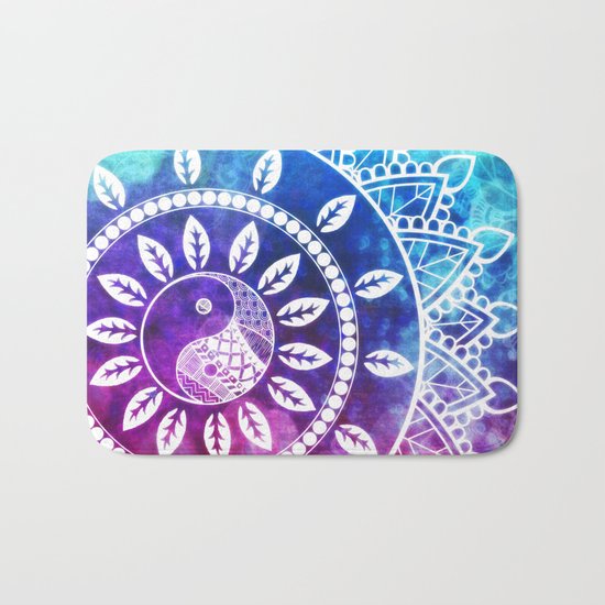 Divine Dream Pink Purple Blue Mandala Bath Mat