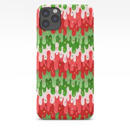 Christmas Slime iPhone Case | Digital, Candycane, Drawing, Bizarre, Curated, Funny, Pattern, Santa, Mistletoe, Gooey 
