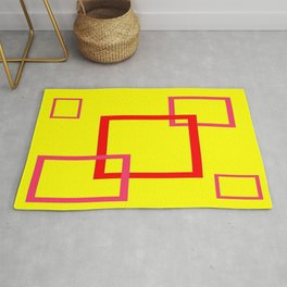 easy edge  (A7 B0118) Rug | Illustration, Abstract, Yellow, Graphic Design, Other, Pop Art, Red, Edge, Drawing, Spirit 