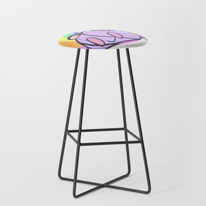 Lavender and Rainbow Knit Kin Bar Stool