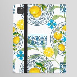 Lemon wreath,majolica Sicilian style art iPad Folio Case