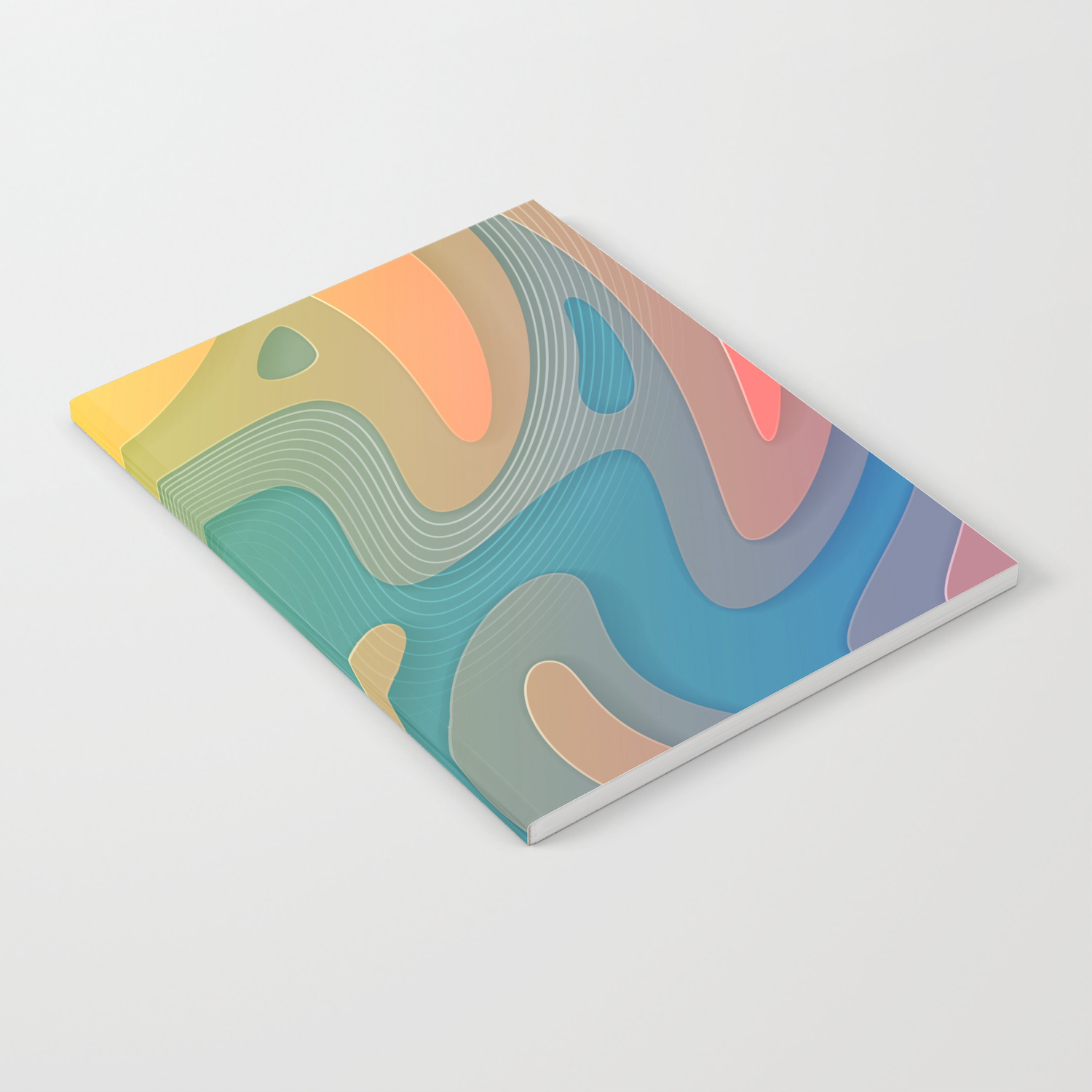 Free Flow Psychedelic Abstract Digital Art Notebook By