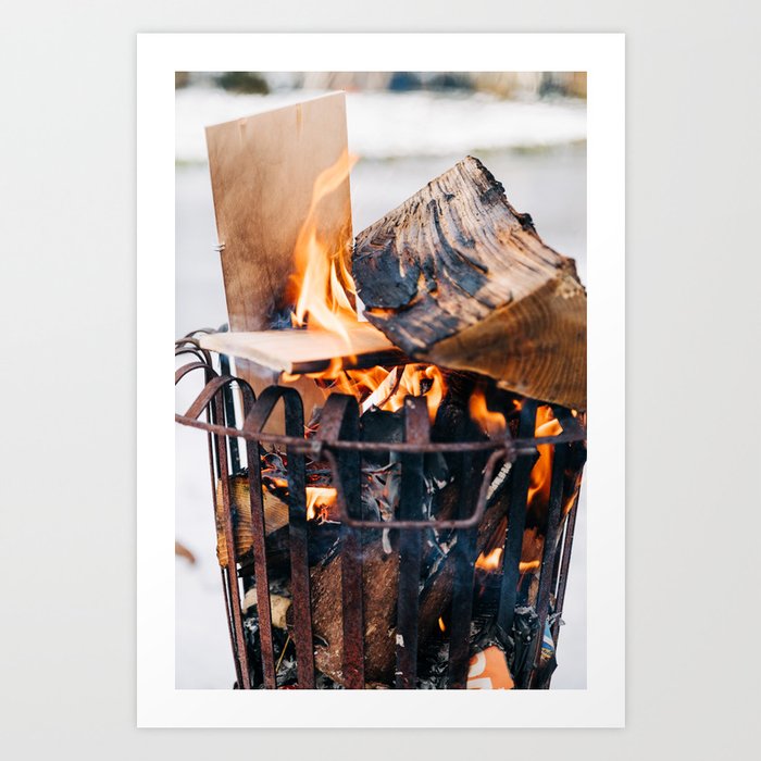 Some fire to light up your day in the outdoors - Winter nature photography Art Print