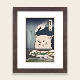 Woman Yelling at Cat Meme - Ukiyoe style (2 in series of 2) Art Print Framed Art Print