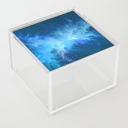 Fiery Azure + Deep Cerulean Abstract Storm Clouds Acrylic Box
