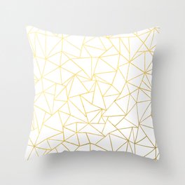 Ab Outline White Gold Throw Pillow