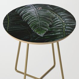 Deep green fern frond Side Table