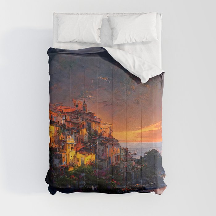 Sunset on the Italian Riviera Comforter