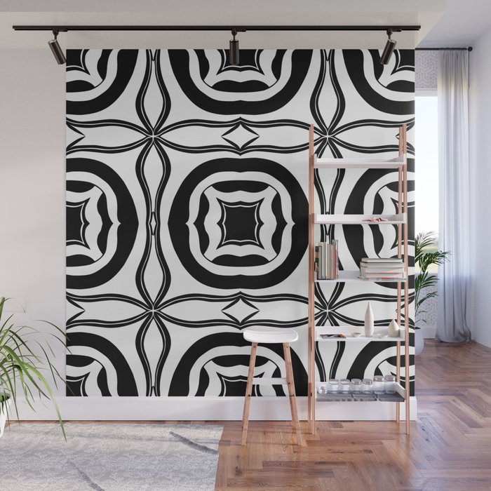 Interesting abstract geometric monochrome pattern Wall Mural