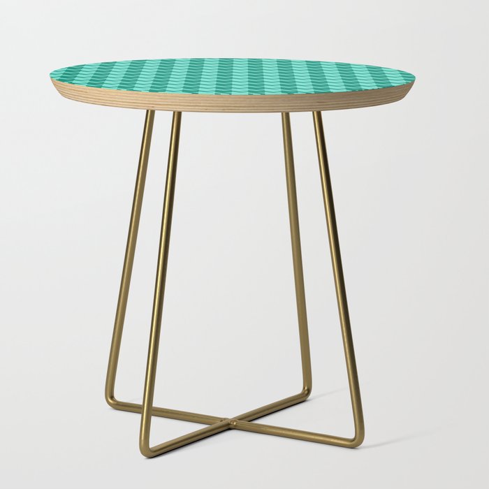 Green and Turquoise Houndstooth Pattern Side Table