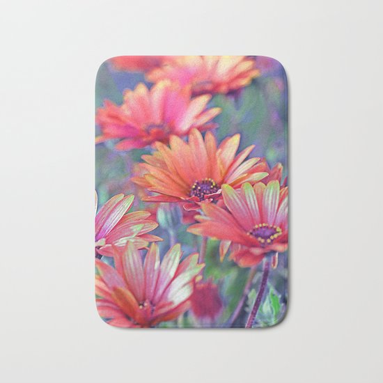 Vintage asters (2) Bath Mat