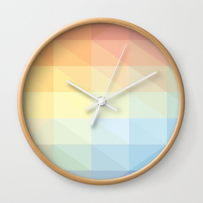 PASTEL PALLET IN RECTANGLES. Wall Clock