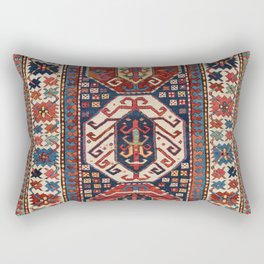 Kazak Southwest Caucasus Antique Rug Print Rectangular Pillow